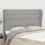 vidaXL Tête de lit avec oreilles Gris clair 163x23x118/128 cm Tissu
