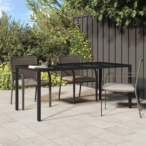 vidaXL Table de jardin pour repas Noir 190 x 90 x 75 cm Poly rotin
