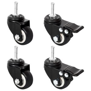 vidaXL Roues pour jardinière 4 Pièces noir 8x3 5x8 cm fer