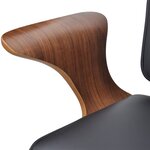 Fauteuil chaise chaise de bureau rotative en bois cintré avec revêtement en faux cuir 0502045
