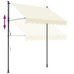 vidaXL Auvent rétractable crème 200x150 m tissu et acier