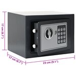 vidaXL Coffre-fort numérique électronique Gris Foncé 23x17x17 cm Acier