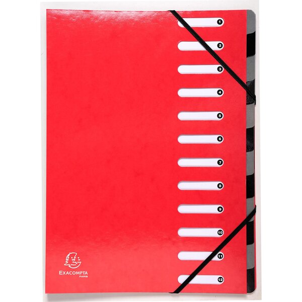 Trieur Harmonika Iderama 12 Compartiments - Rouge - X 6 - Exacompta