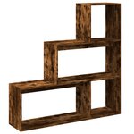 vidaXL Étagère séparatrice de pièce 3 niveaux chêne fumé 123x29x123 cm