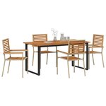 vidaXL Ensemble de salle à manger pour jardin 5 Pièces Beige