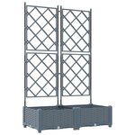 vidaXL Jardinière avec treillis 2 Pièces Gris clair 80x40x125 5 cm