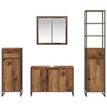 vidaXL Ensemble de mobilier de salle de bain avec tiroir Bois ancien
