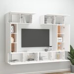 vidaXL Ensemble de meubles TV 6 Pièces Blanc Bois d'ingénierie