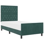 vidaXL Lit à ressorts avec tête de lit Vert foncé 90 x 200 cm Velours