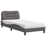 vidaXL Lit avec matelas Hvar gris 90x190 cm similicuir