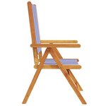 vidaXL Chaises de jardin lot de 2 bleu/blanc bois acacia massif tissu