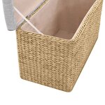 Banc banquette avec 2 poufs jacinthe d'eau gris 02_0021237