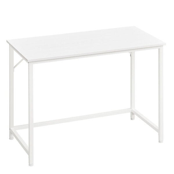 Bureau table poste de travail petite taille 100 x 50 x 75 cm pour bureau salon chambre assemblage simple métal style industriel blanc 12_0004684