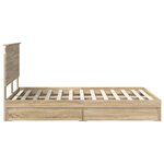 vidaXL Lit de Rangement Chêne Sonoma 135 x 190 cm Bois d'ingénierie