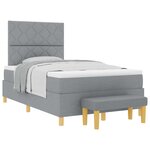 vidaXL Lit à ressorts avec coussin Gris clair 200 x 120 cm tissu