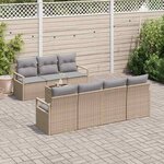 vidaXL Ensemble de canapé de jardin 8 Pièces Beige Gris 55 x 55 x 37 cm
