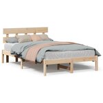 vidaXL Cadre de lit Marron 120 x 200 cm Bois de pin massif