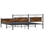 vidaXL Cadre de lit en métal sans matelas chêne fumé 193x201 cm