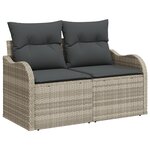 vidaXL Ensemble de Canapés de Jardin 10 pièces avec Coussins Gris clair Rotin synthétique