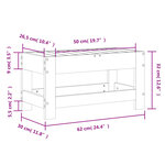 vidaXL Repose-pied de jardin blanc 62x30x32 cm bois de pin massif