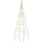vidaXL Sapin de Noël sur mât de drapeau 108 LED Colorées 180 cm