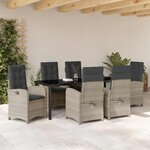 vidaXL Ensemble de salle à manger pour jardin 7 Pièces Gris clair
