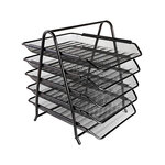 Corbeilles courrier q-connect maille metallique documents   a4 350x275x375 mm coloris     noir - set 5 un