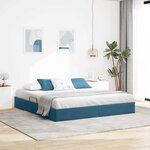 vidaXL Cadre de lit ottoman Bleu foncé 160 x 200 cm Velours