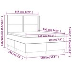 vidaXL Sommier à lattes de lit et matelas Gris foncé 140x190cm Velours
