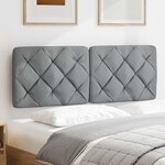 vidaXL Coussin de tête de lit gris clair 140 cm tissu