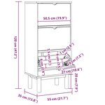 vidaXL Armoire à chaussures OTTA et 3 tiroirs Marron et blanc Bois pin