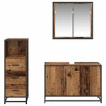 vidaXL Ensemble de mobilier de salle de bain 3 Pièces Bois Ancien