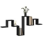 vidaXL Étagère murale noir 104 5x10x43 cm bois d'ingénierie