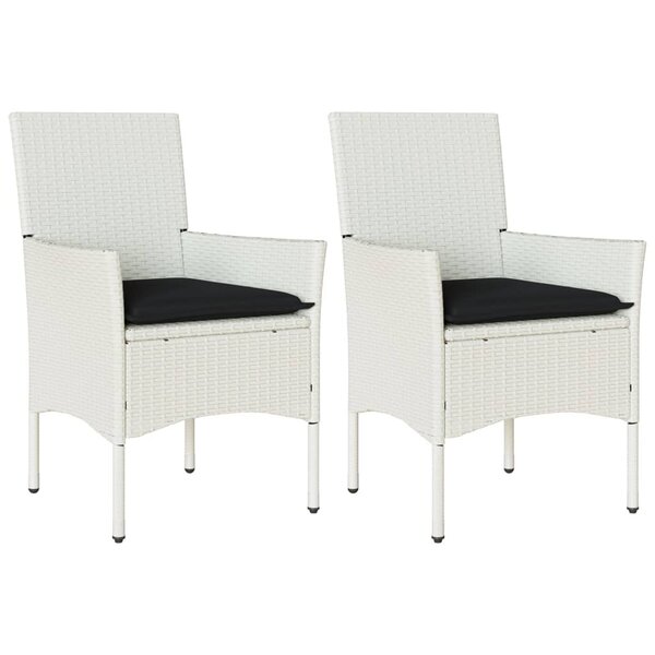 vidaXL Chaises de jardin avec coussins lot de 2 blanc résine tressée