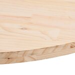 vidaXL Dessus de table 70x35x2 5 cm bois de pin massif ovale