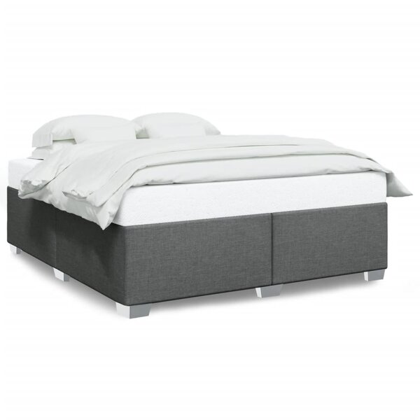 vidaXL Cadre de lit sans matelas gris foncé 180x200 cm tissu