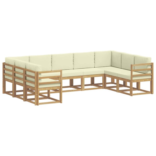 vidaXL Ensemble de canapés d'extérieur 9 pc Blanc et crème