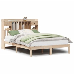 vidaXL Lit bibliothèque sans matelas 140x200 cm bois massif de pin