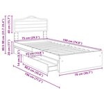 vidaXL Lit de Rangement Gris Sonoma 70 x 190 cm Bois d'ingénierie