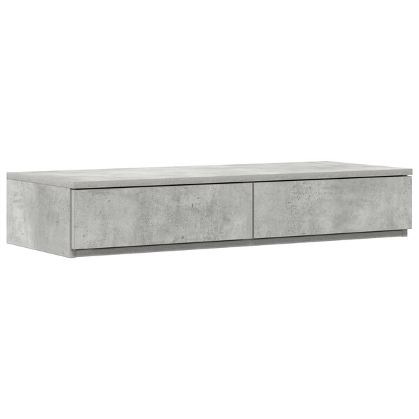 vidaXL Cadre de lit de rangement Gris béton 90x200 cm