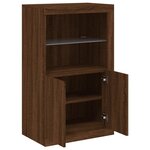 vidaXL Armoire latérale avec lumières LED chêne marron bois ingénierie