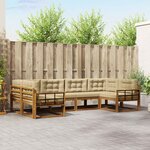 vidaXL Ensemble de canapés d'extérieur 6 pc Naturel et Beige