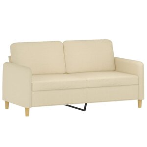 vidaXL Canapé à 2 places Crème 140 cm Tissu