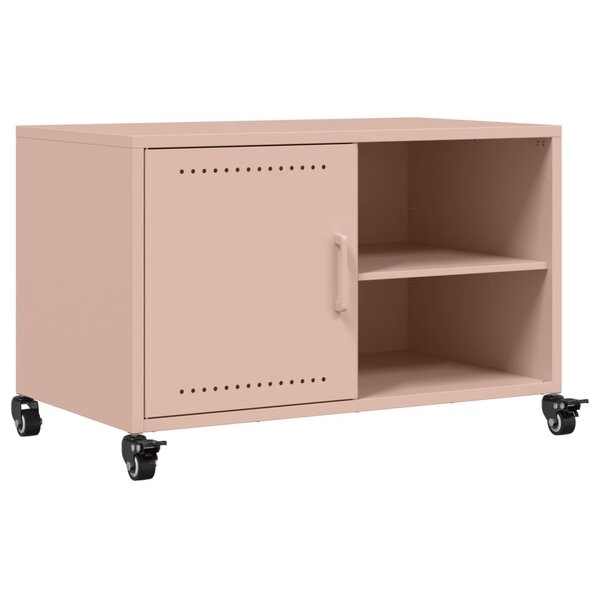 vidaXL Meuble TV rose 68x39x43 5 cm acier