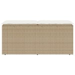 vidaXL Banc de jardin avec coussin beige 110x40x44 cm résine tressée