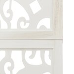 vidaXL Cloison de séparation 3 panneaux blanc bois de paulownia massif