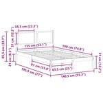 vidaXL Cadre de lit avec tête de lit Noir 135 x 190 cm Pin massif