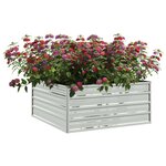 vidaXL Lit surélevé de jardin 100x100x45 cm Acier galvanisé Argenté