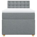 vidaXL Sommier à lattes de lit avec matelas Gris clair 90x200 cm Tissu