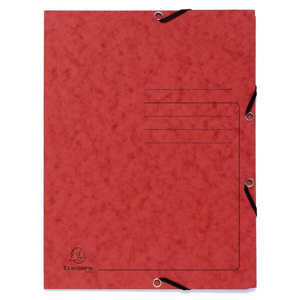 Chemise À Élastique 3 Rabats Carte Lustrée 355gm2 - A4 - Rouge - X 25 - Exacompta